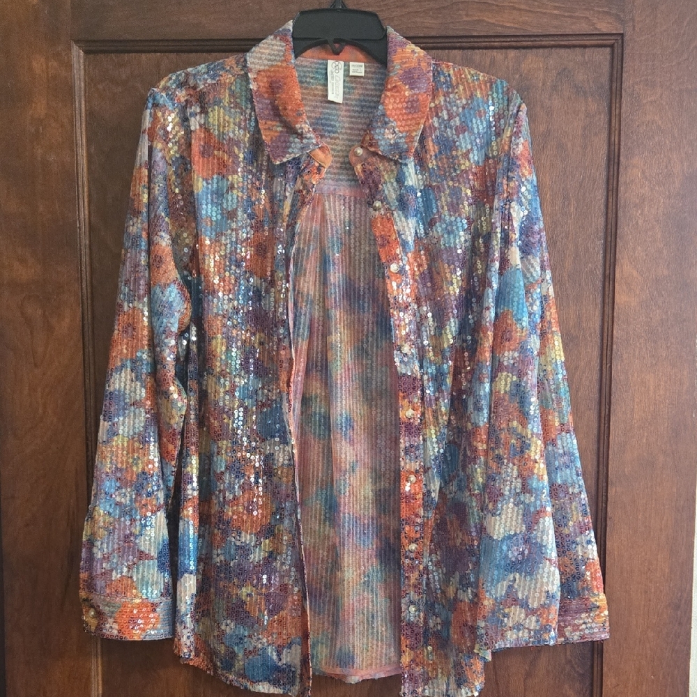 Cato Multicolor Sequin Blouse